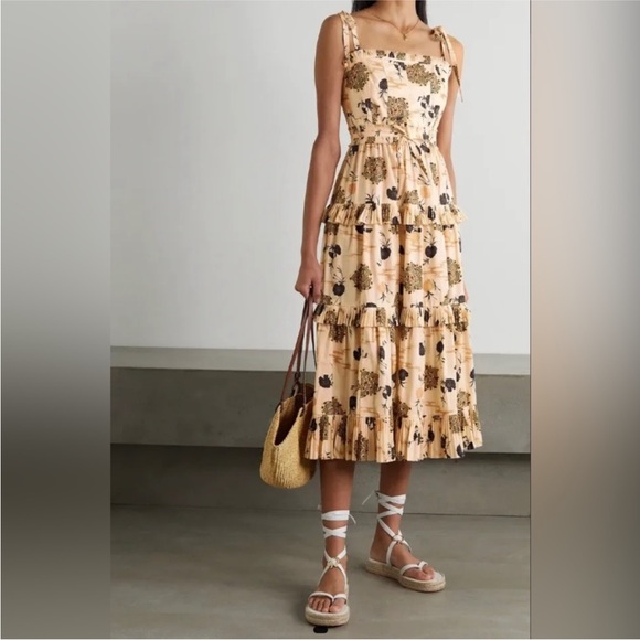 Ulla Johnson Lune Floral Poplin Midi Dress NWOT - Picture 4 of 16